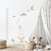 Load image into Gallery viewer, Height Chart Wall Decals Owl Moon Clouds