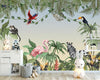Load image into Gallery viewer, Jungle Animals Sunset Wallpaper Mural