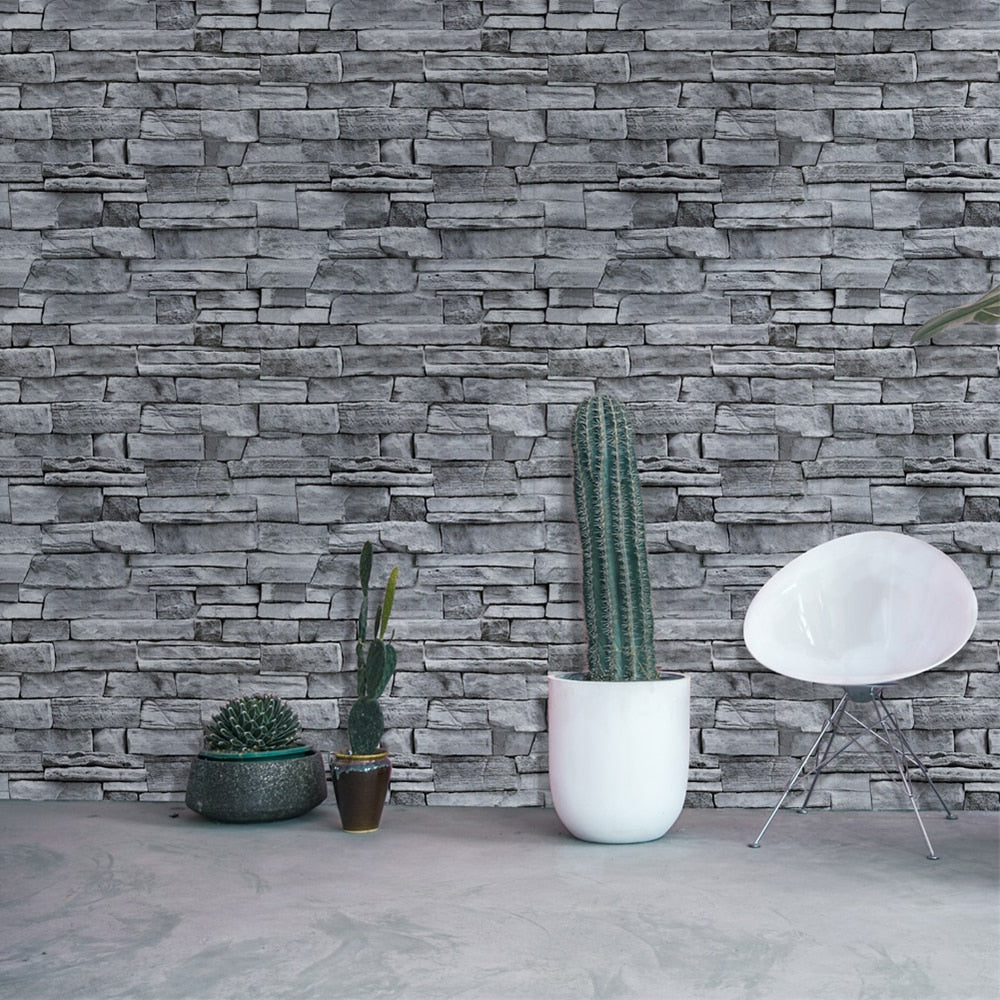 Grey Stone Wall Peel And Stick Wallpaper