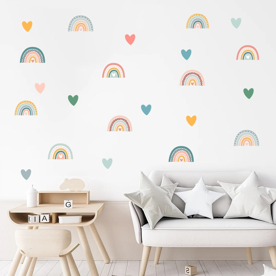 Cartoon Wall Decals Rainbow Patterns