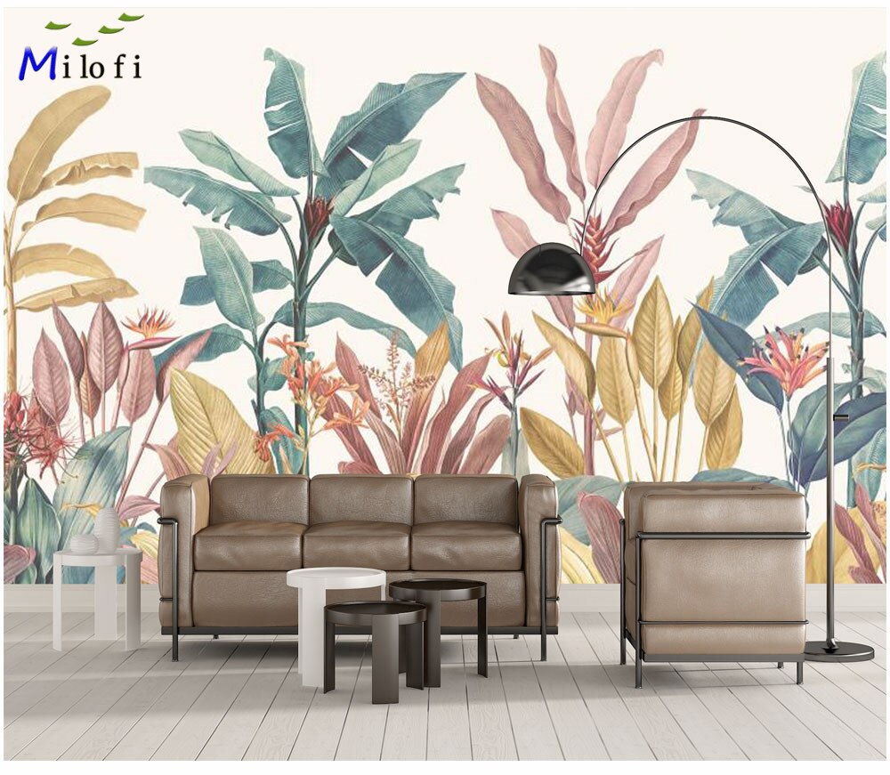 Colorful Tropical Plants Wallpaper Mural