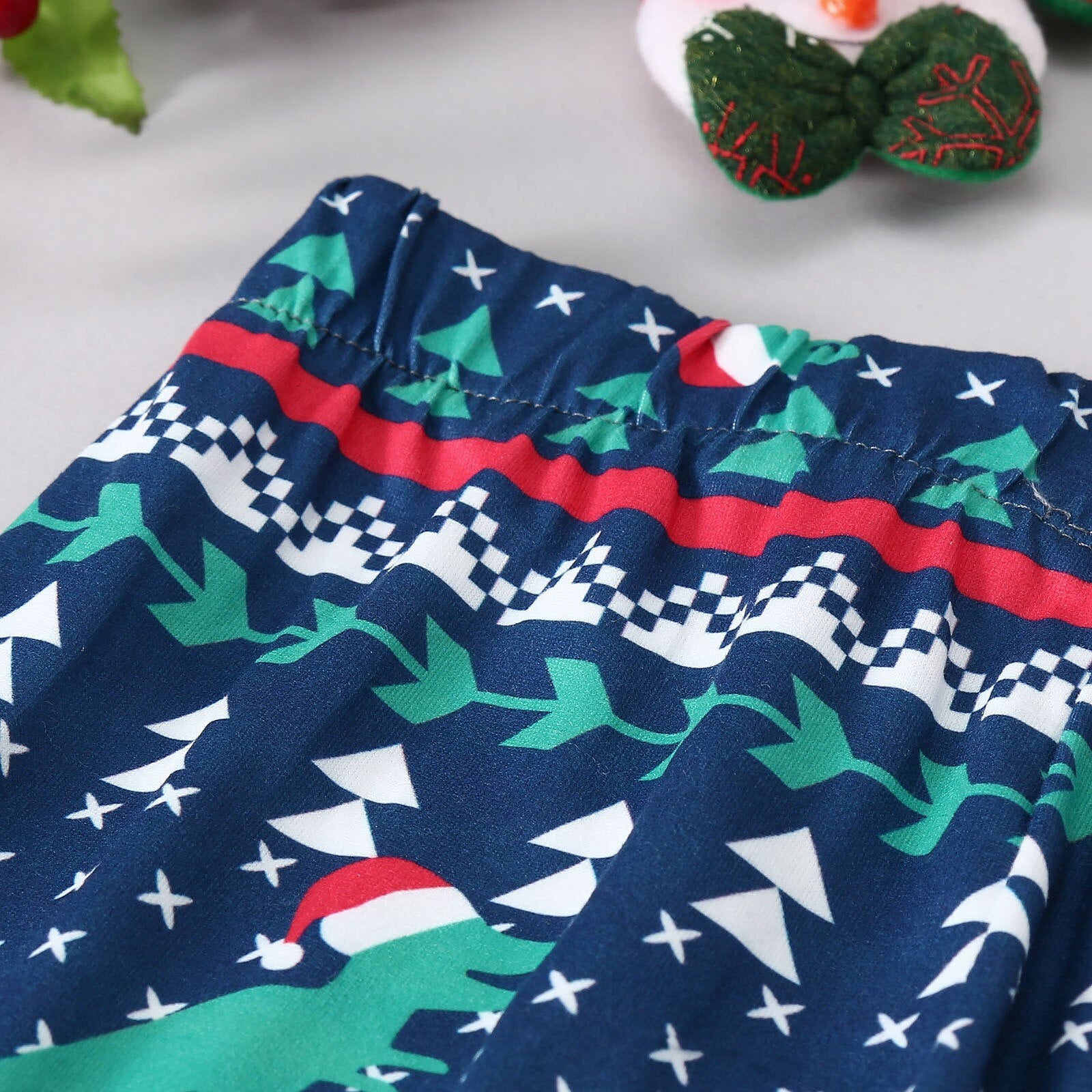 Matching Christmas Pajamas Family Set - Dino Blue