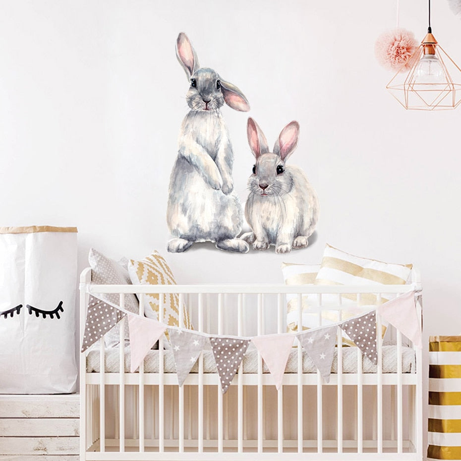 Nursery Wall Decal Baby Rabbits