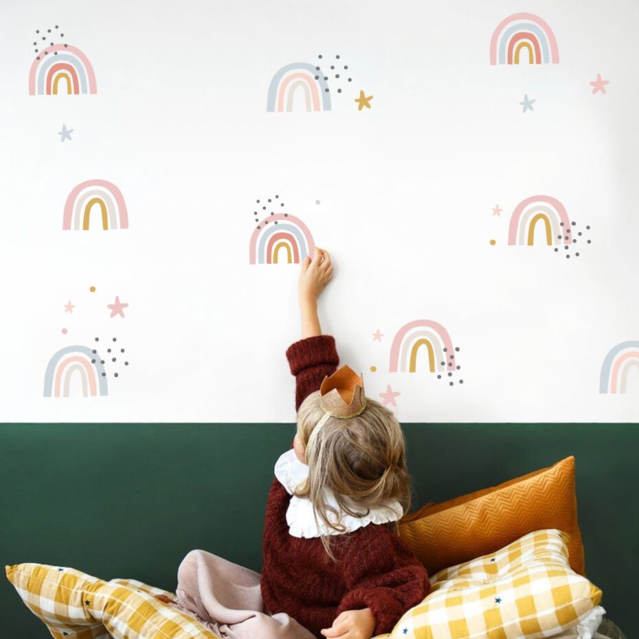 Bohomian Wall Decals Rainbow Patterns