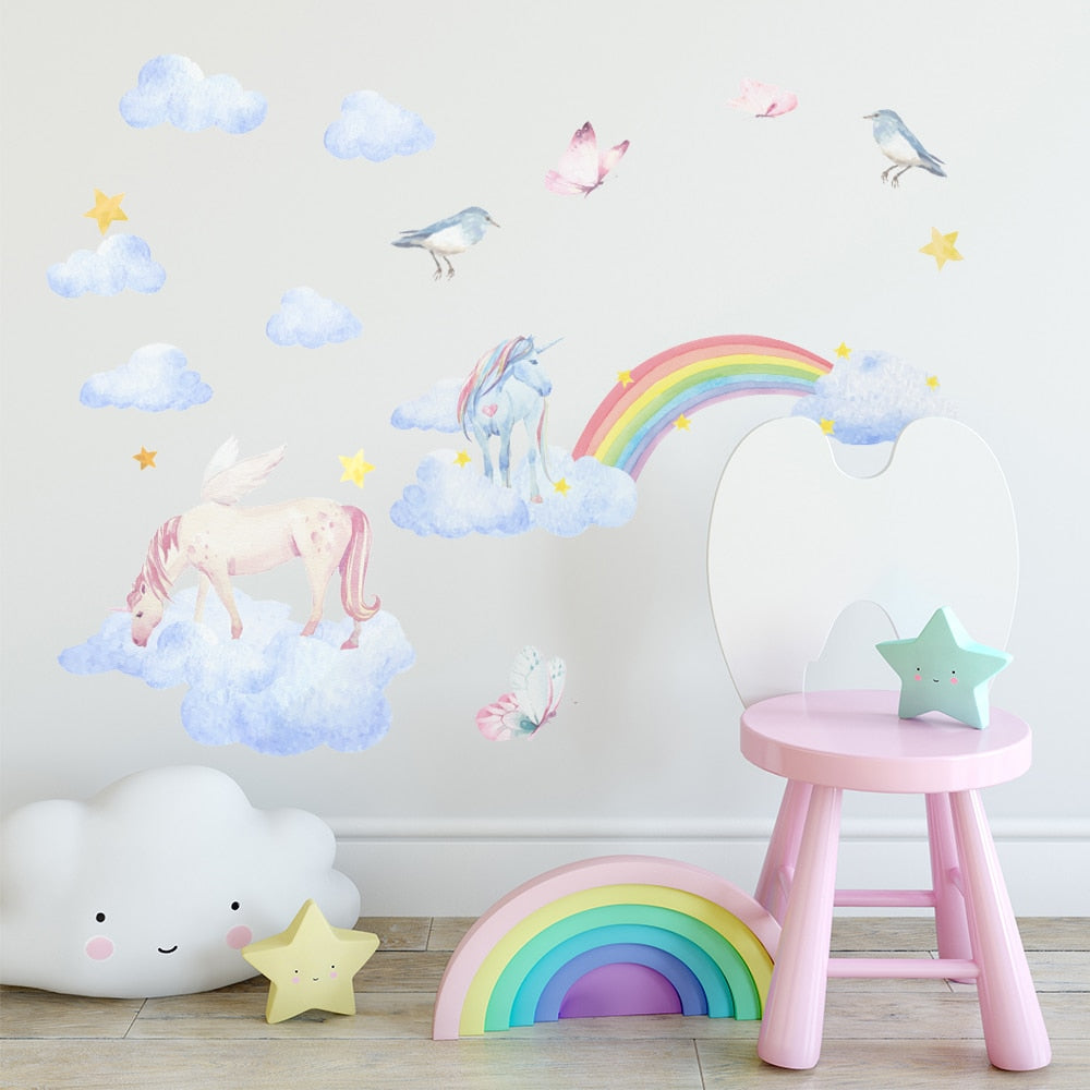 Unicorns And Rainbows Wall Decals