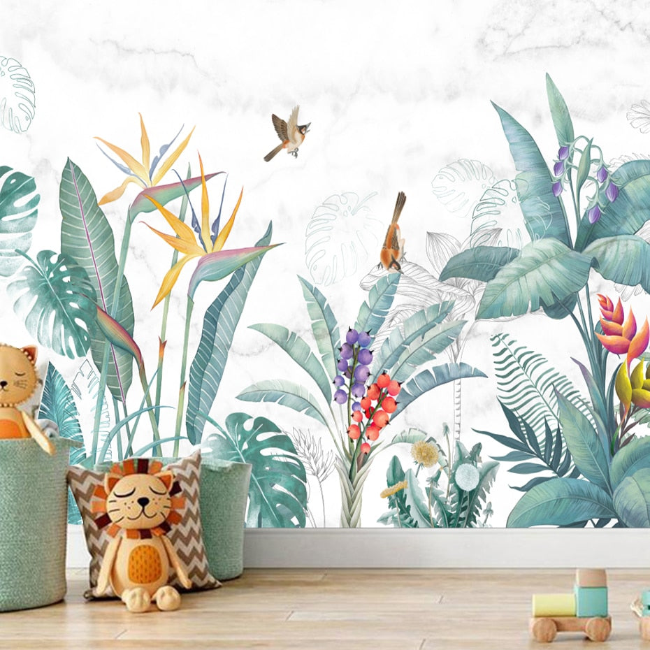 Nursery Wall Decals Tropical Plants 3D