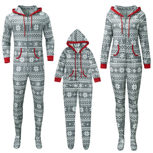 Matching Christmas Pajamas Jumpsuit Family Set - Snowflakes