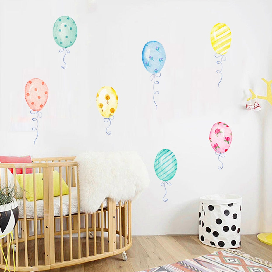 Nursery Wall Decals 7Pcs Colourful Balloon