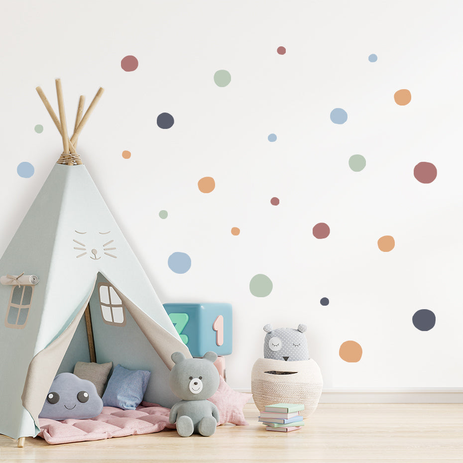 Nursery Polka Dots Colorful Wall Decals