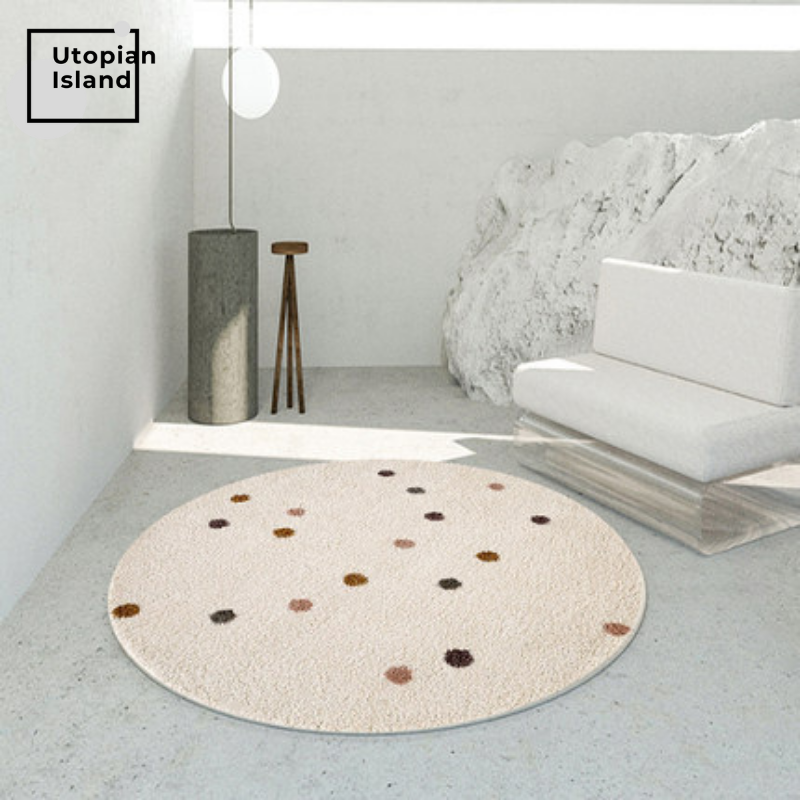 Area Round Rug Dots Pattern