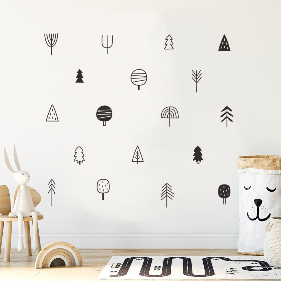 Nordic Woodland Trees Wall Decals