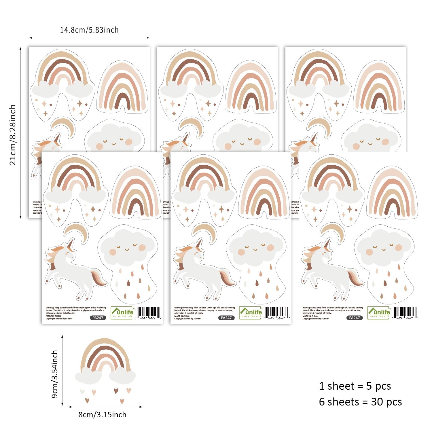 Pattern Wall Decals Rainbow Styles