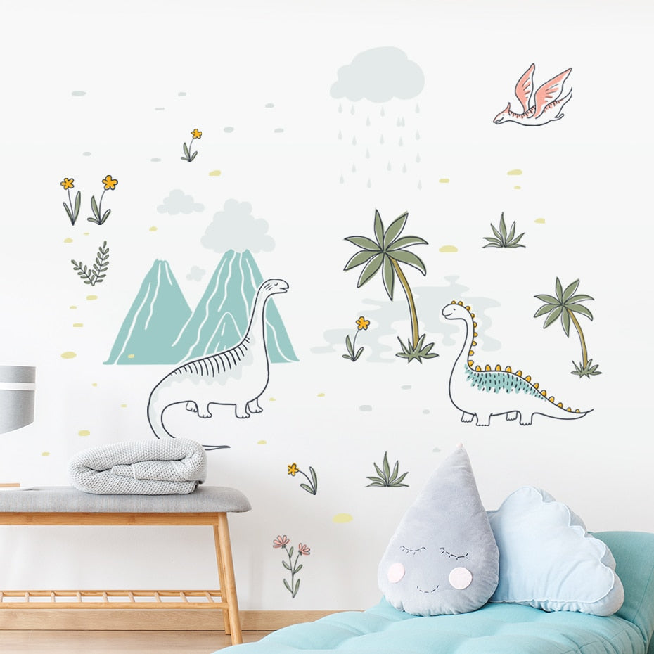 Cartoon Wall Decals Pristine Dinosaurs