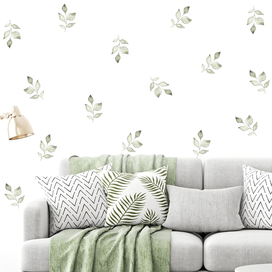 Green Leaves Pattern Wall Decals