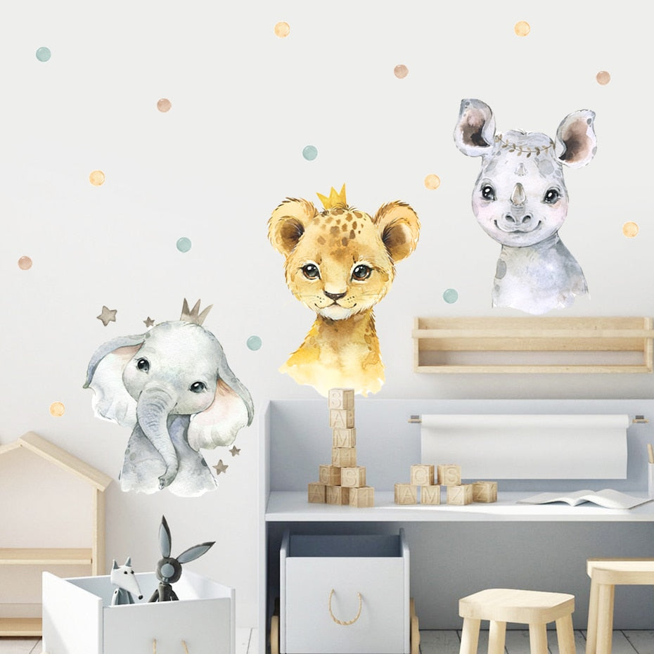 Cartoon Cute Wild Animal Wall Decals