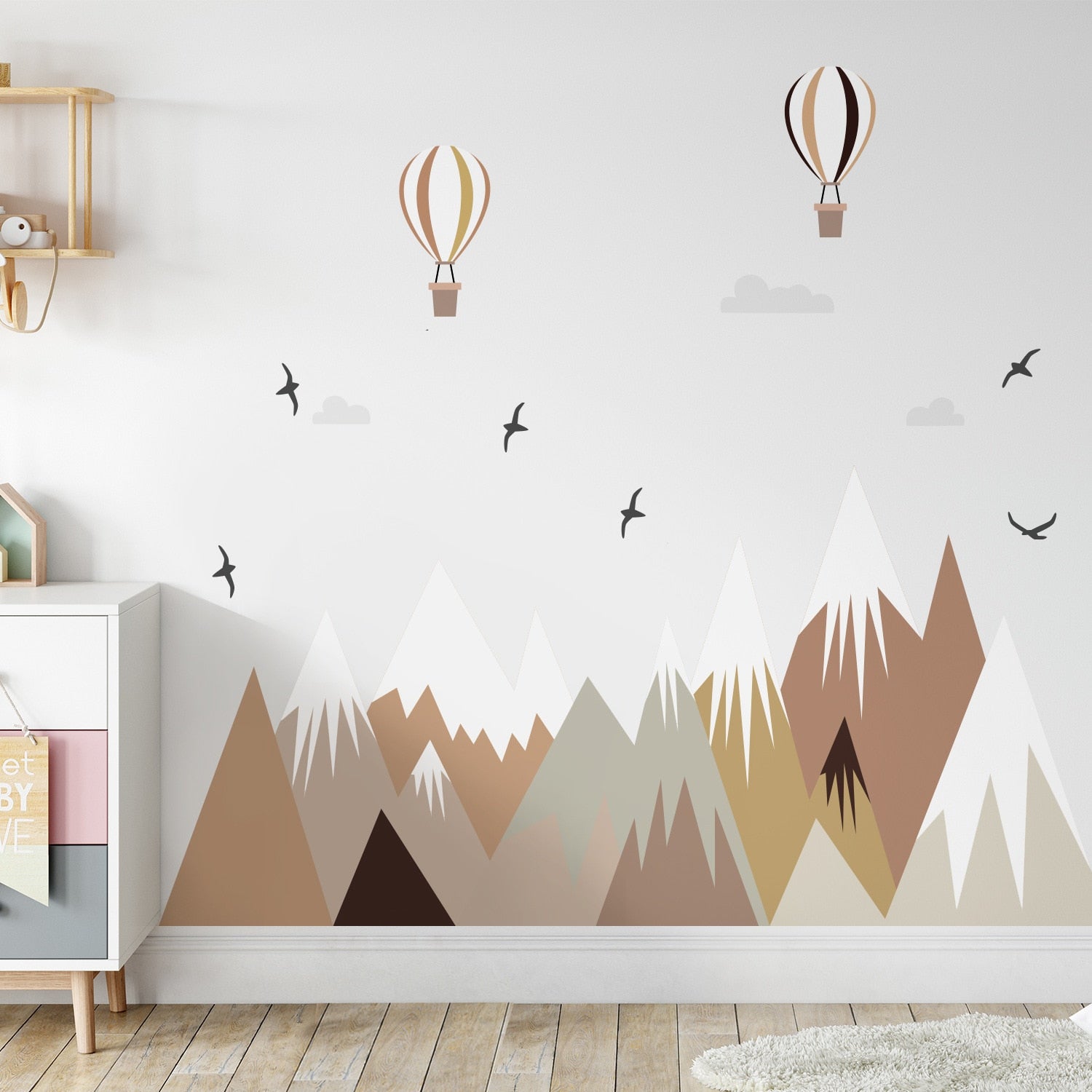 Nursery Wall Decals Nordic Style Large Mountain