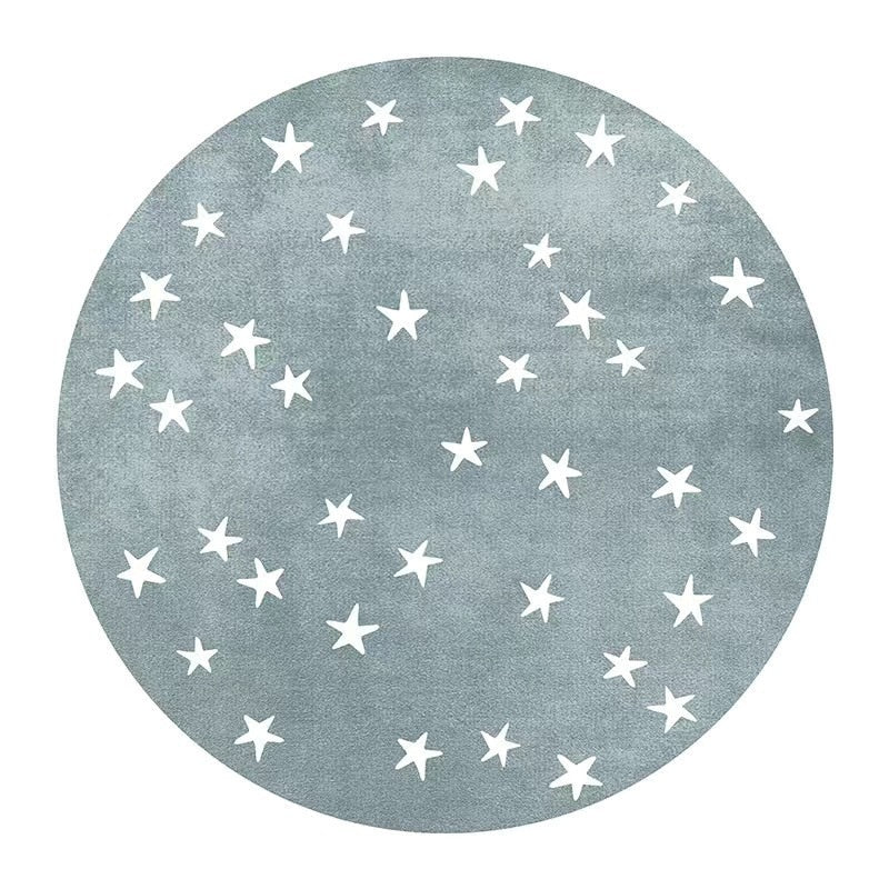 Area Round Rug Stars Pattern