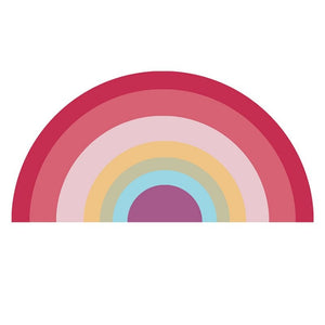 Semicircle Area Rug Cartoon Rainbows