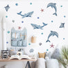 Load image into Gallery viewer, Cartoon Wall Decals Cute Ocean Whale Dolphin