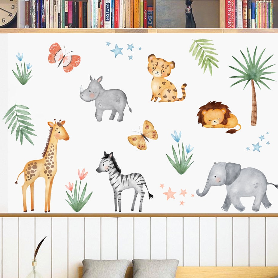 Cartoon Wall Decals Cute Animal Giraffe