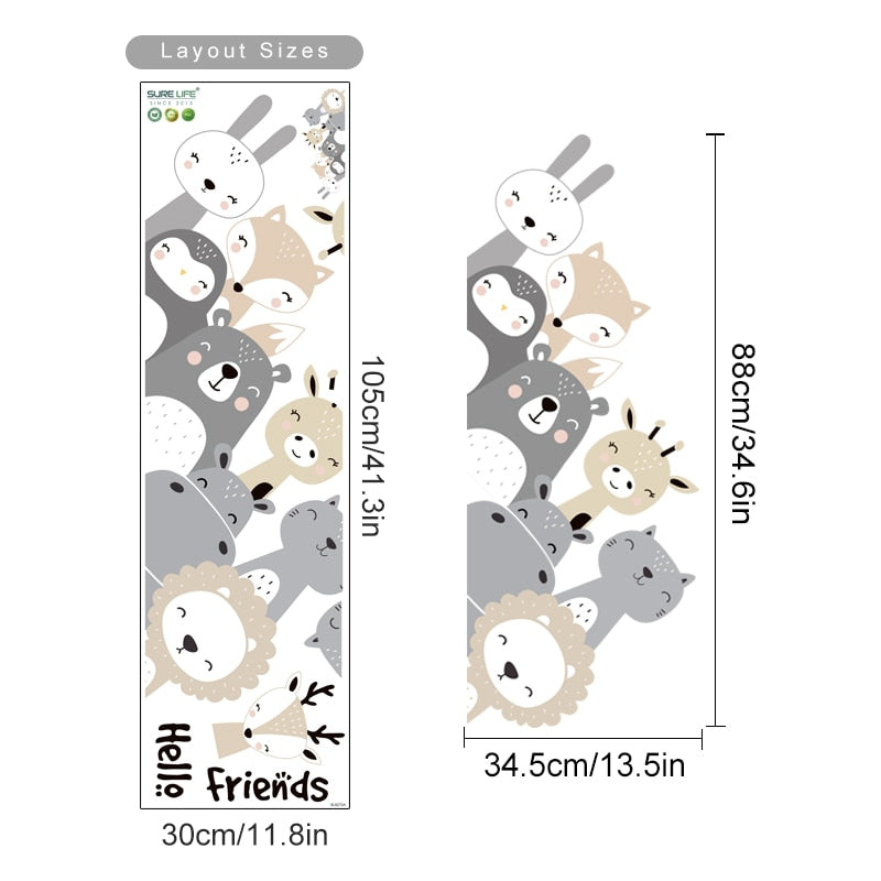 Nursery Wall Decals Cute Animal Friends