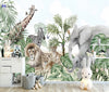 Load image into Gallery viewer, Chilling Lions and Animal Friends Nursery Wallpaper Mural