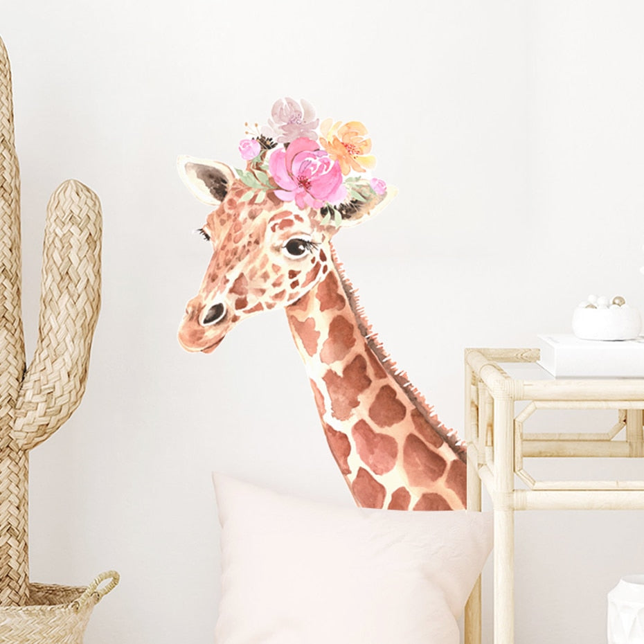 Nursery Wall Decals Floral Giraffe Polka Dots
