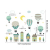 Load image into Gallery viewer, Nursery Wall Decals Houses Hot Air Balloon