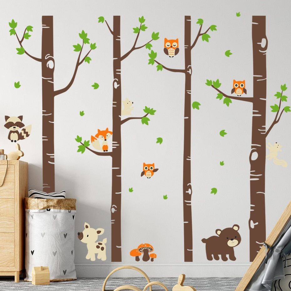 Nursery Wall Decals Large Woodland Animals