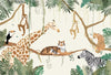 Safari Animals Chilling on Tree Wallpaper Mural