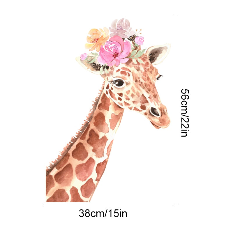 Nursery Wall Decals Floral Giraffe Polka Dots