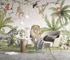 Load image into Gallery viewer, Painted Safari Animal Friends Wallpaper Mural