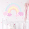 Cartoon Wall Decals Pink Rainbow Clouds Stars