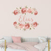 Load image into Gallery viewer, Custom Name Wall Decal Peonies