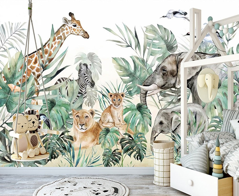 Safari Animals Nursery Wallpaper Mural