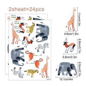 Cartoon Wall Decals Cute Safari Animals