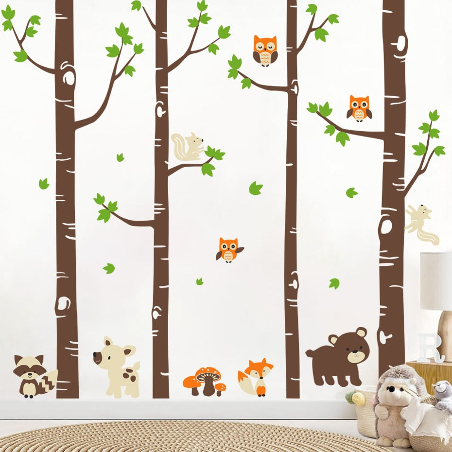 Nursery Wall Decals Large Woodland Animals