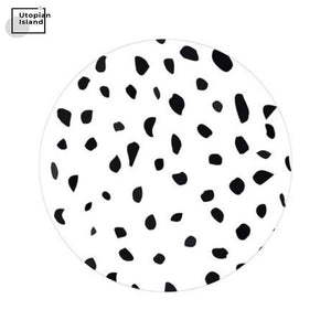 Area Round Rug Dalmatian Pattern
