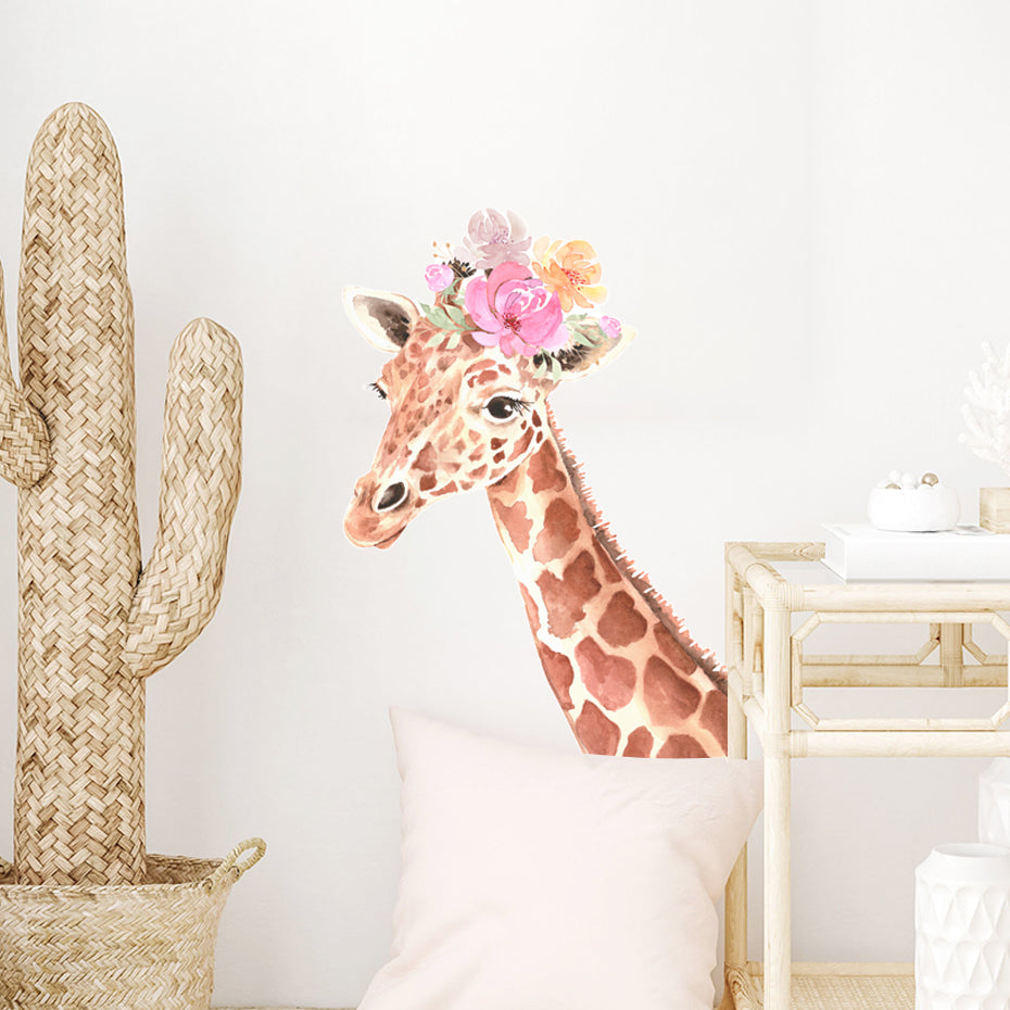 Nursery Wall Decals Floral Giraffe Polka Dots