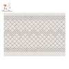 White Area Rug Geometric Square Pattern