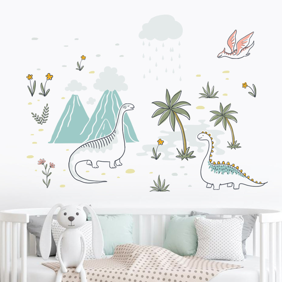 Cartoon Wall Decals Pristine Dinosaurs