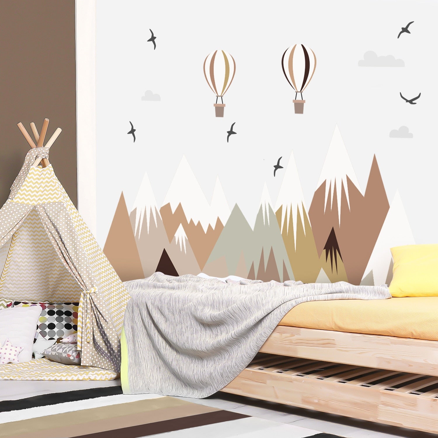 Nursery Wall Decals Nordic Style Large Mountain