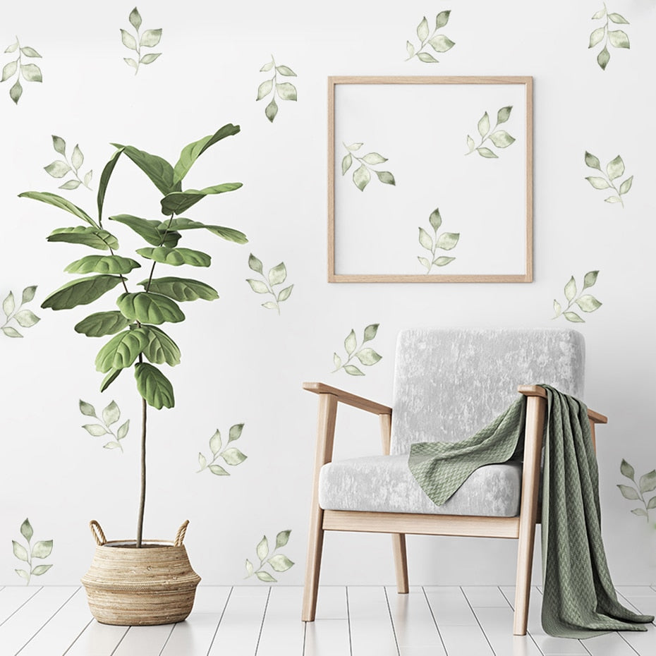 Green Leaves Pattern Wall Decals