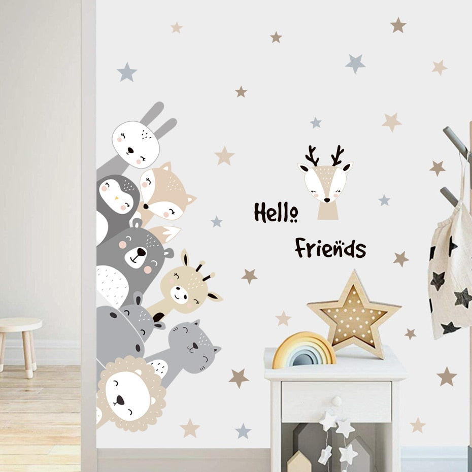 Nursery Wall Decals Cute Animal Friends