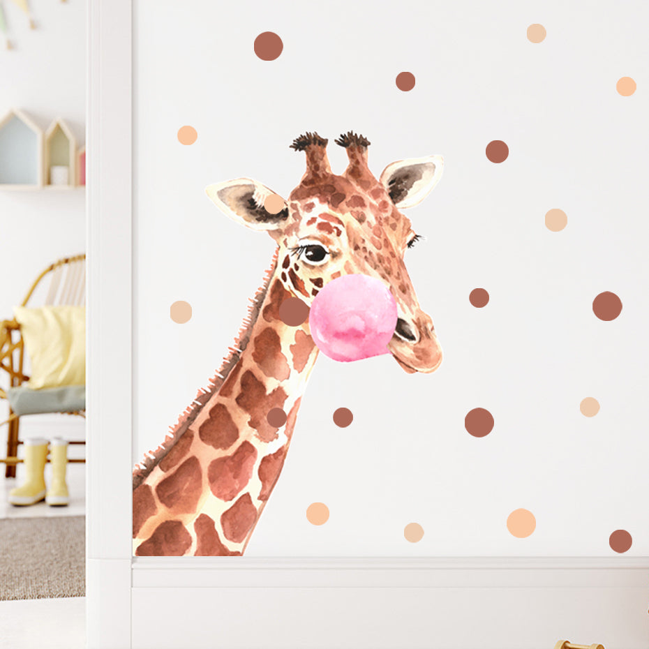 Nursery Wall Decals Floral Giraffe Polka Dots