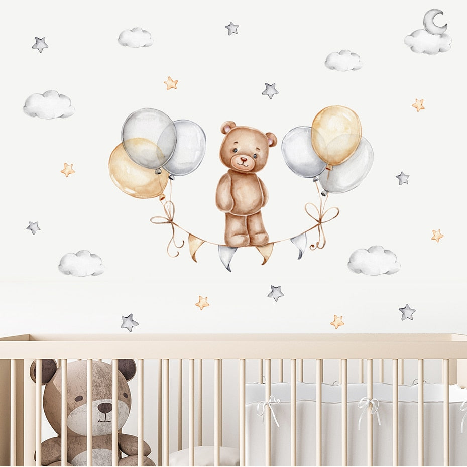 Cartoon Wall Decals Cute Teddy Bears