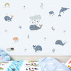 Nursery Wall Decals Blue Dolphins Whales