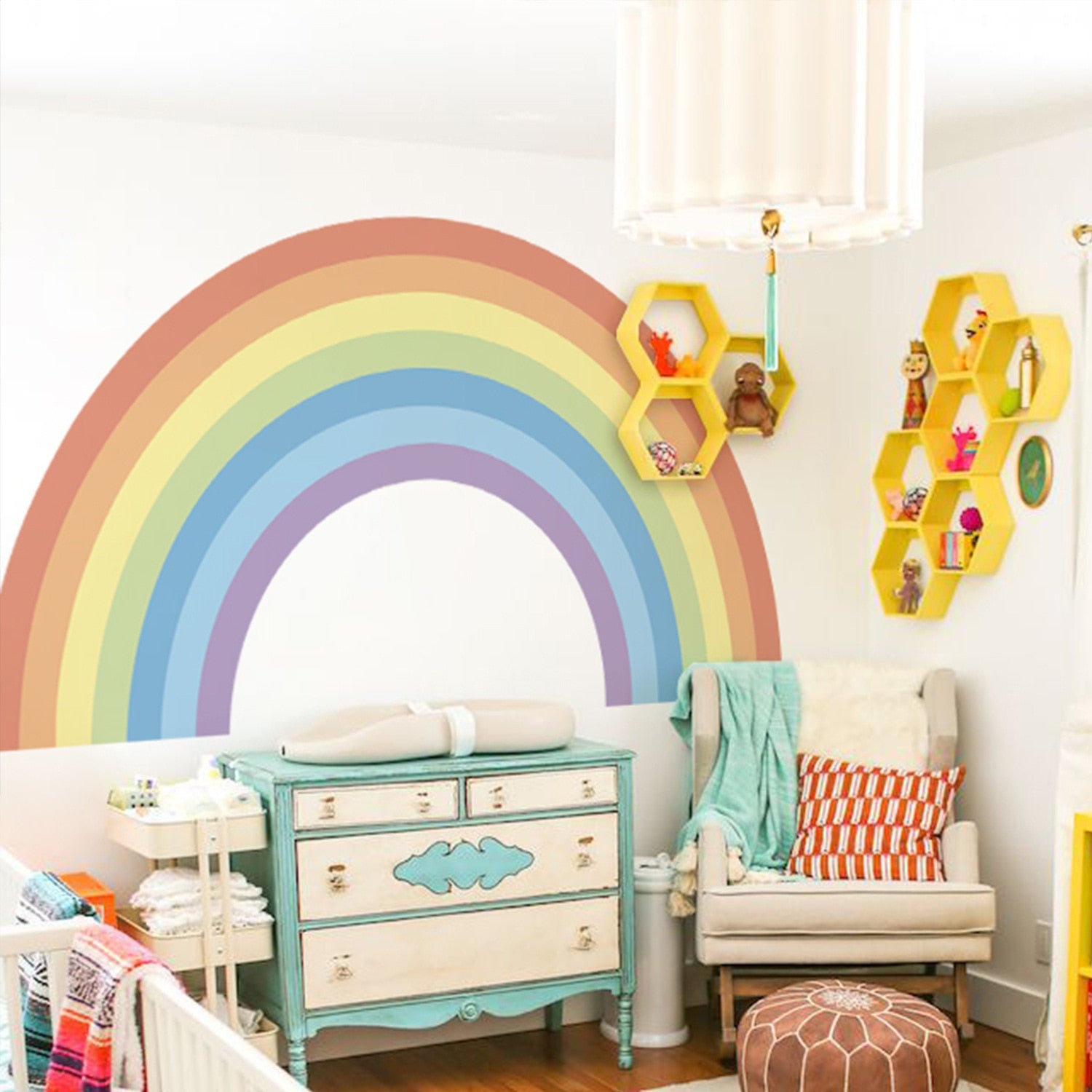 Nursery Wall Decal Large Colorful Rainbow
