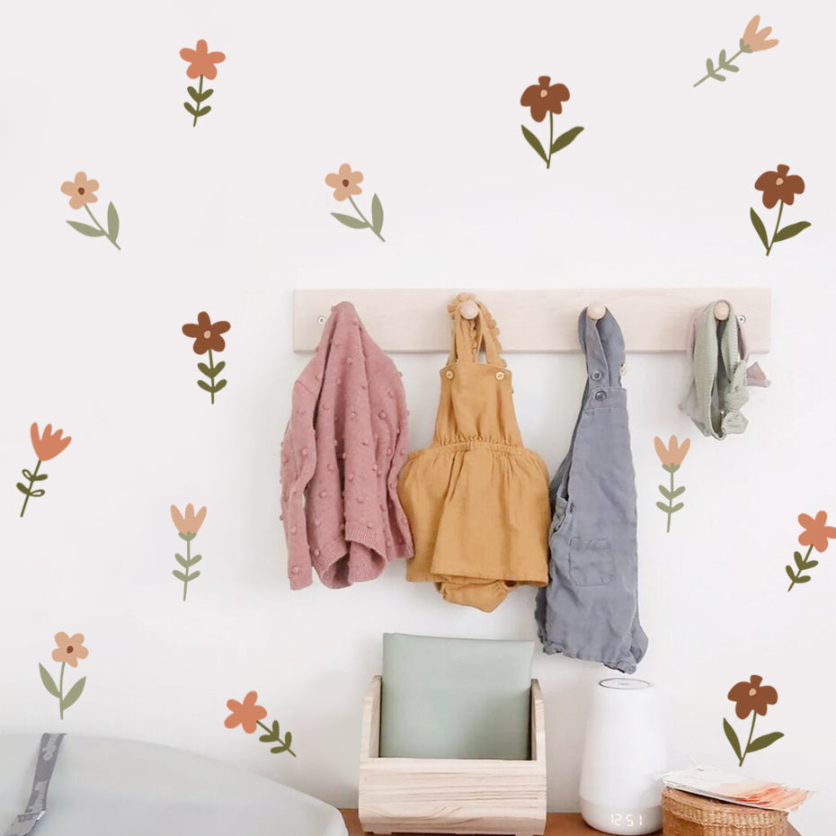 Cartoon Wall Decals Floral Leaves