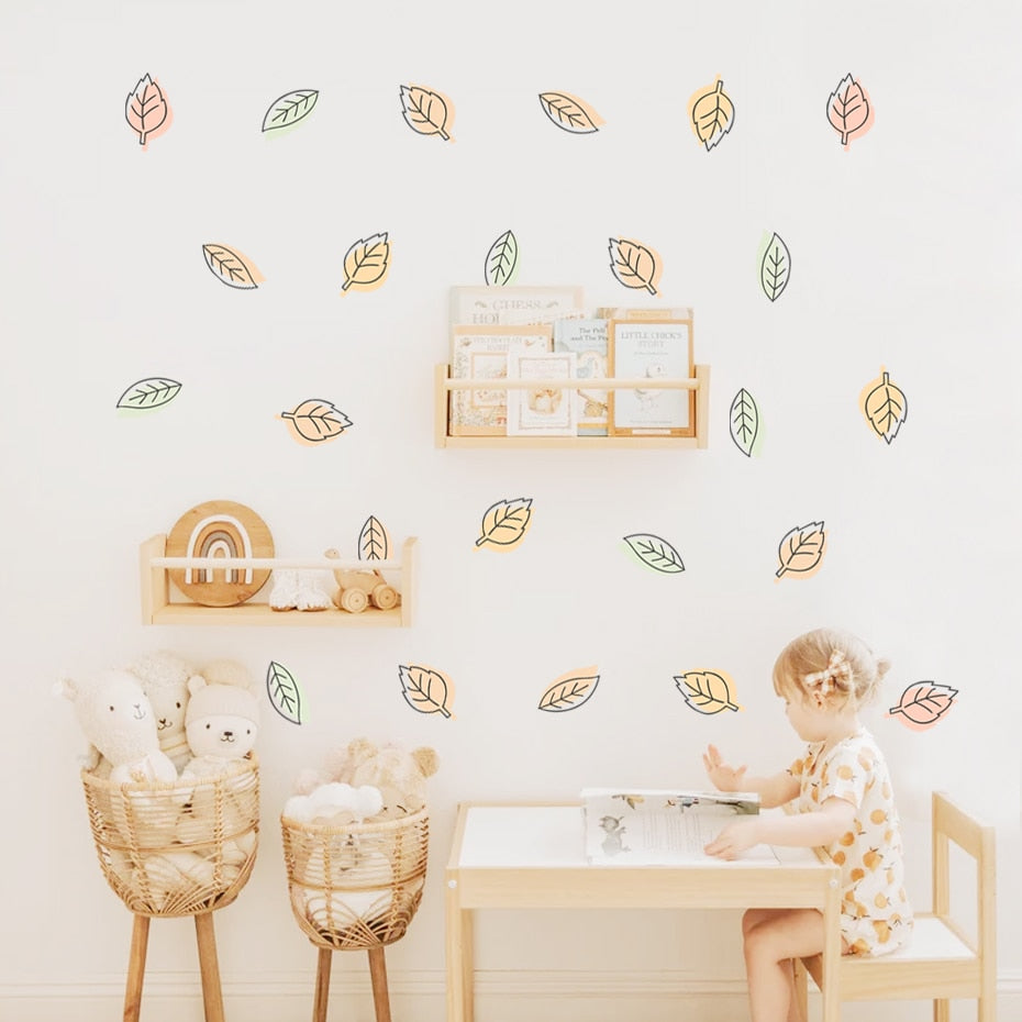 Nursery Wall Decals Leaves Watercolor